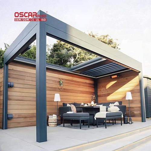 Bioclimatic Aluminium Pergola Garden Patio Backyard with innovative Design and Adjustable Function Retractable Pergola
