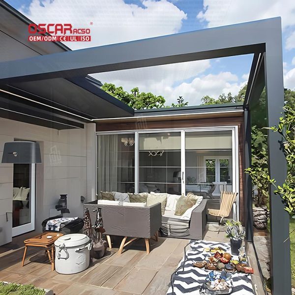 and Adjustable Outdoor Aluminium Louvered Roof Patio Garden and Balcony Outdoor Patio Cover Aluminium Roof Retractable Pergola
