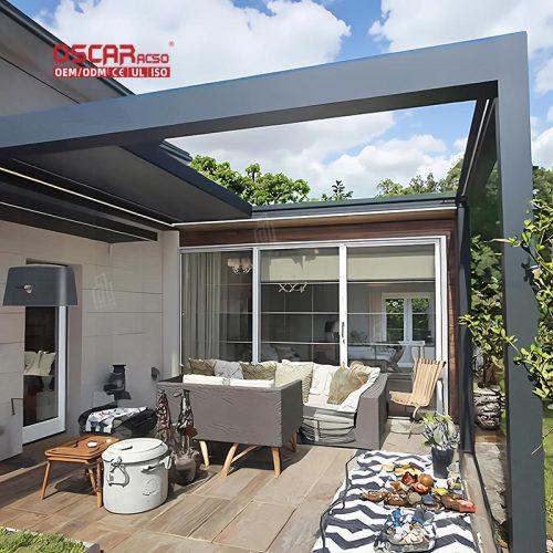 Wholesale Aluminum Profiles Motorized Pergolas with Retractable Slats Ideal Gardens Patios Backyards Retractable Pergola