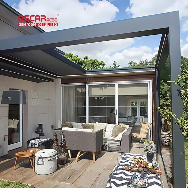 Wholesale Aluminum Profiles Motorized Pergolas with Retractable Slats Ideal Gardens Patios Backyards Retractable Pergola