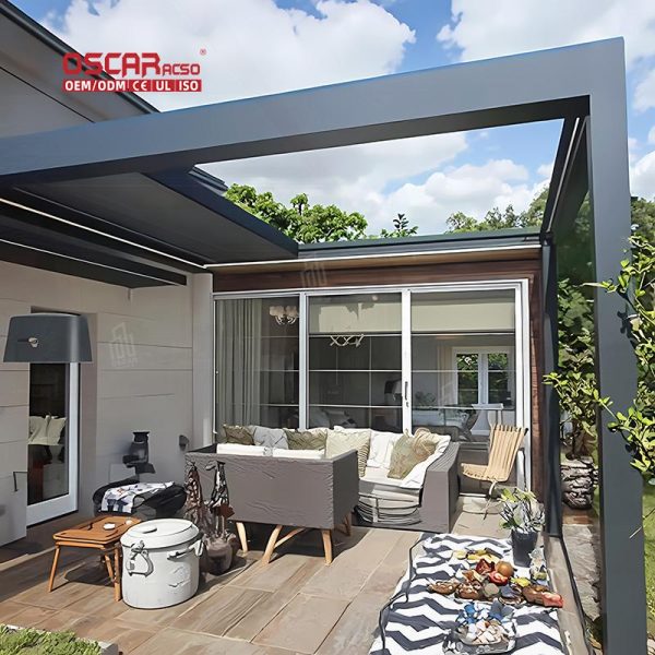Fully Automatic Retractable Sliding Folding Waterproof Outdoor Aluminum Pergola Terrace Garden Patio Retractable Pergola