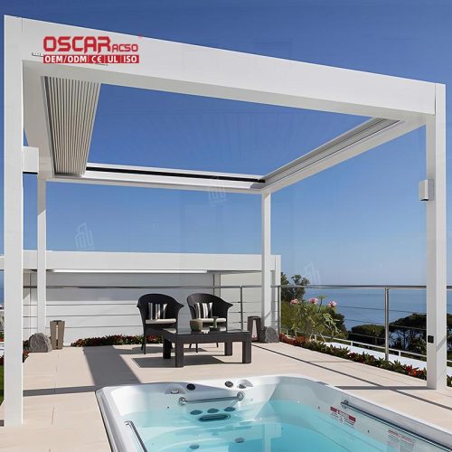 Waterproof Shade Outdoor Aluminum Canopy Terrace Balcony Patio Retractable Pergola