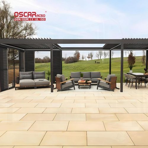 Automatic Outdoor Aluminium Opening Louvred Roof Patio Gazebo Pergola Arches in Backyard Garden Terrace Retractable Pergola