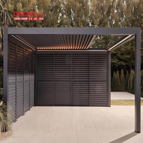 High Quality Waterproof Aluminum Louvre Pergola Patio Gazebo Garden Terrace Balcony Outdoor Roof System Retractable Pergola