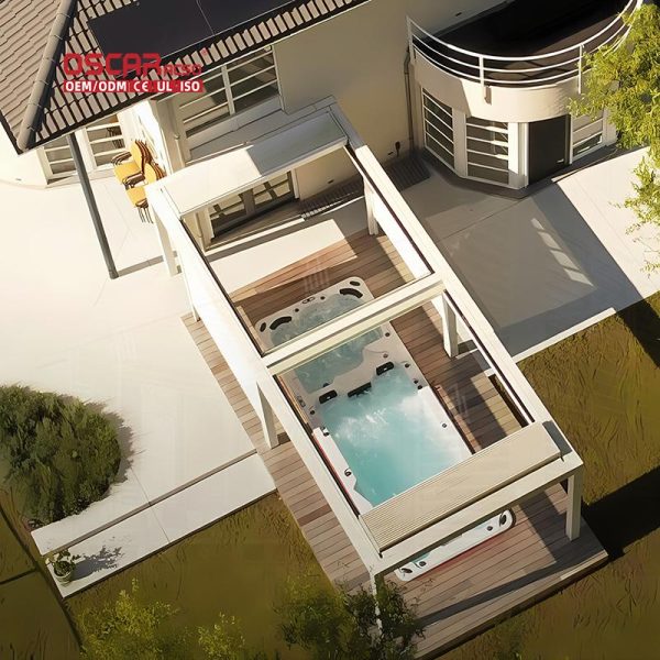 Motorized Adjustable Waterproof Automatic Aluminium Louvered Pergola System Garden Patio Poolside Retractable Pergola