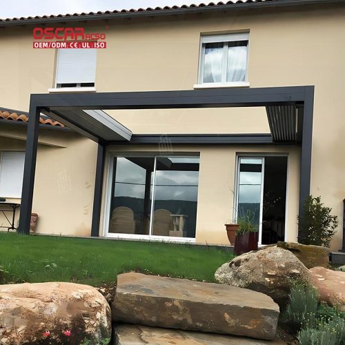 Waterproof Motorized Louvered Outdoor Shelter Garden Patio Backyard Retractable Pergola