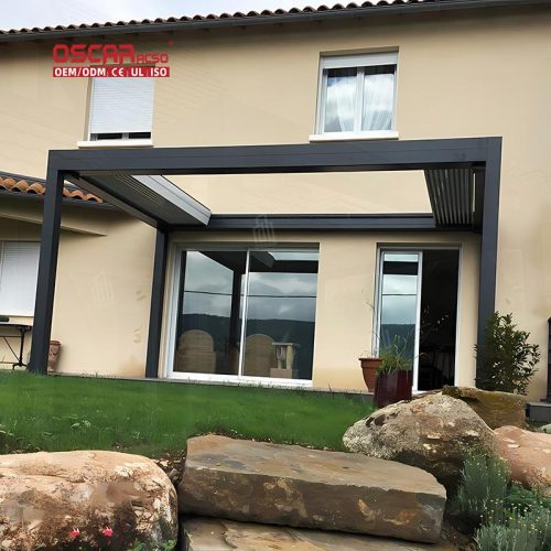 Custom Modern Waterproof Bioclimatic Aluminum Pergola Awning Louvers Garden Patio Balcony Outdoor Use Retractable Pergola