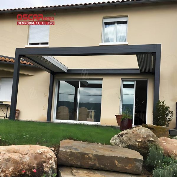Custom Modern Waterproof Bioclimatic Aluminum Pergola Awning Louvers Garden Patio Balcony Outdoor Use Retractable Pergola