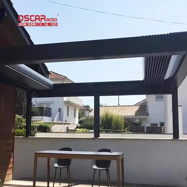 Modern Design Easily Assembled Retractable Sliding Outdoor Balcony Electric Roof Kit Patio Garden Terrace Retractable Pergola