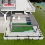 3X4M Luxury Modern Outdoor Aluminium Waterproof Pergola Garden Patio Backyard European Style Metal Shelter Retractable Pergola