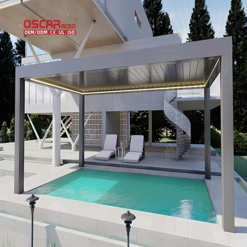 Pergola Roof Awning Gazebo Garden Backyard Patio Sunrooms with Sun  Blocking and Ventilation Features Retractable Pergola