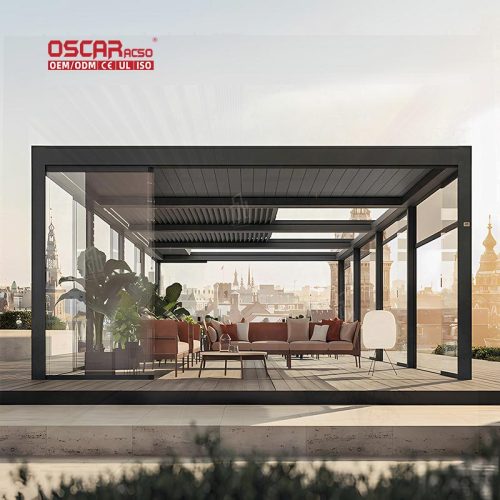 High Quality Aluminium Frames 10M Outdoor Shade Structure with Drop Sides Garden Patio Backyard Retractable Pergola