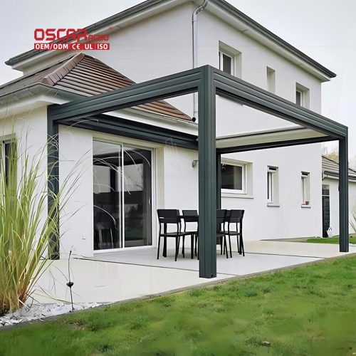 Adjustable Aluminum Louvered Outdoor Roofs and Shelters Gardens Patios Backyards Bioclimatic Functional Retractable Pergola