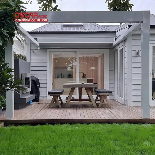 3X6M Rainproof Sunshade Motorised Aluminum Pergola Louver Garden Patio Balcony Retractable Pergola
