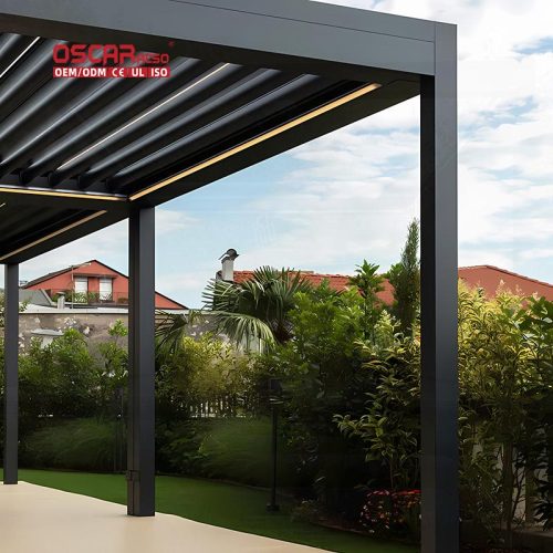 Sunshade with Shutter Function Garden Terrace Balcony Elegant Stylish Shade Structure Outdoor Shelter Retractable Pergola