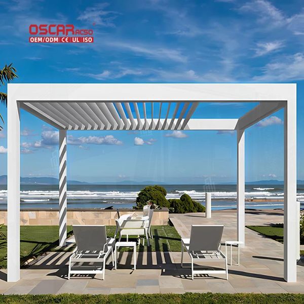 Motorized Outdoor Aluminum Roof Garden Patio Pergola 3X3 3X4 5X3 7X3 Ideal Backyard Terrace Courtyard Retractable Pergola