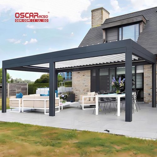 Outdoor Aluminum Pergola with Luxury Design Garden Patio and Backyard Relaxation Retractable Pergola