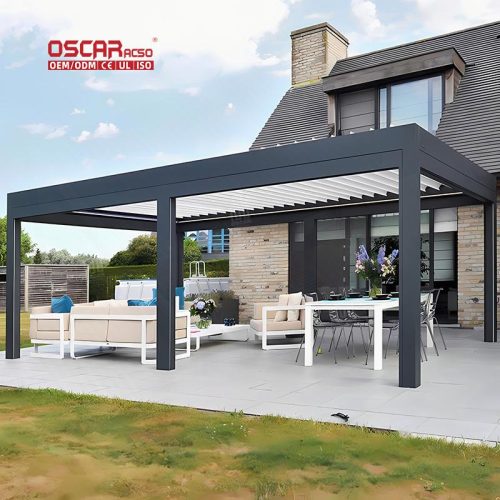 Control Outdoor Waterproof Aluminum Pergola with Zip Screen Blinds Eco  Friendly Garden Patio Backyard Retractable Pergola