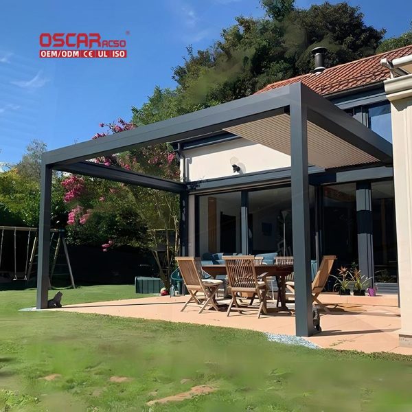 Factory Wholesale Aluminum Outdoor Structure Garden Yard Patio Featuring Shading Ventilation Function Retractable Pergola
