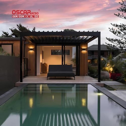 Hot Sale Waterproof Retractable Louvered Aluminum Pergola Outdoor Patio Garden Balcony Retractable Pergola