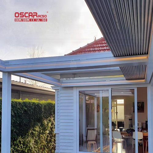 Outdoor Automatic Waterproof Motorized Shade Cover Balcony Patio Garden Retractable Pergola