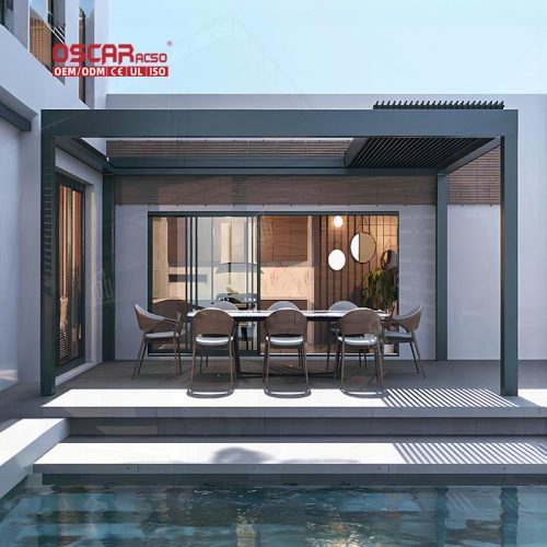 Multi - Functional Outdoor Canopy Garden Patio and Pool Ideal Shelter in Us Retractable Pergola