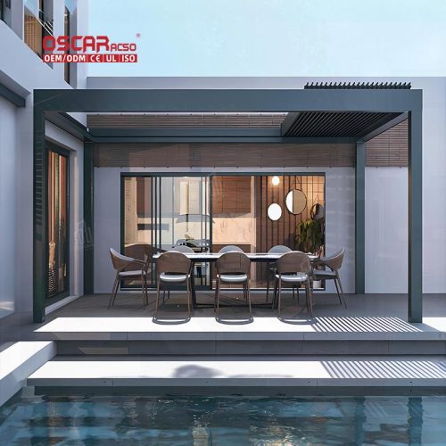 Dual  Function Outdoor Shading and Energy  Saving Ideal Backyard Patio Garden Us European Design Retractable Pergola