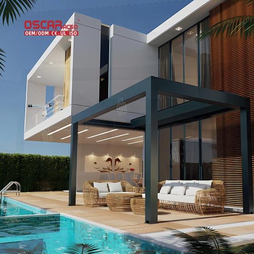6X4M Customizable Outdoor Aluminium Pergola Garden Patio Backyard with Uv Protection and Wind Resistance Retractable Pergola