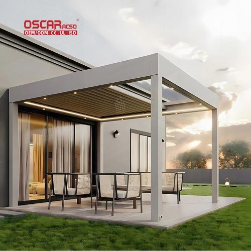 Pergola Louver with Sun Protection and Rain Shield Ideal Garden Patio and Poolside Outdoor Spaces Retractable Pergola