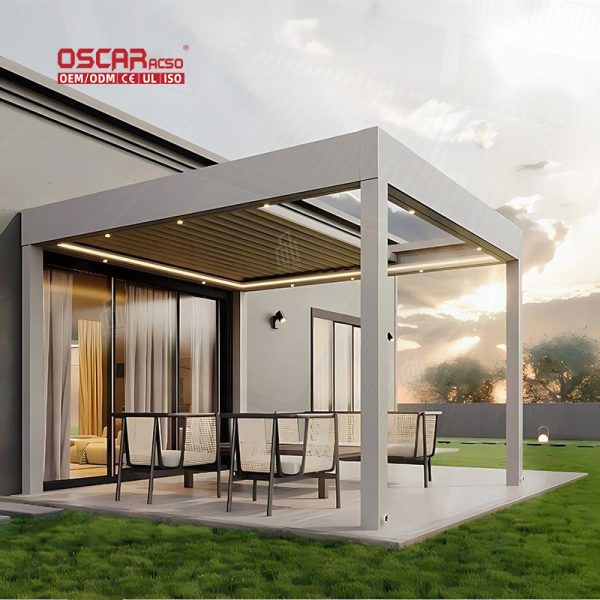 Automated Adjustable Aluminum Pergola Garden Patio Backyard Bioclimatic Roof Retractable Pergola