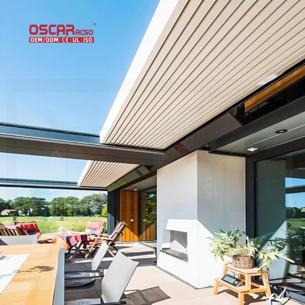 Eco – Friendly Waterproof Aluminum Outdoor Terrace Patio Bioclimatic 3X4 Roof Garden Backyard Balcony Retractable Pergola