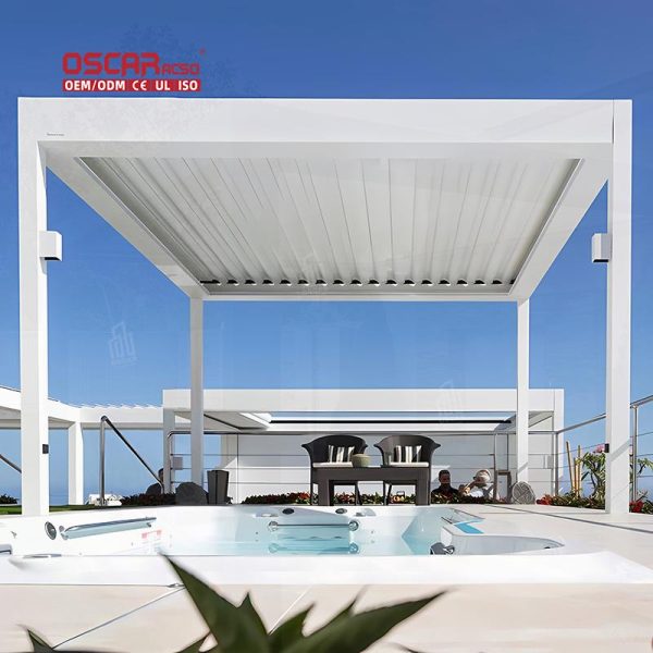 Structure Garden Patio Balcony Modern Stylish 3X3M 3X4M 3X5M 4X4M 5X3M 6X4M Outdoor Shelter Structure Retractable Pergola