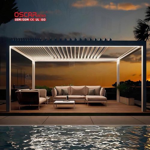 Aluminium Adjustable Rotating Outdoor Shade Backyard Patio Garden Pergola Blinds Retractable Pergola