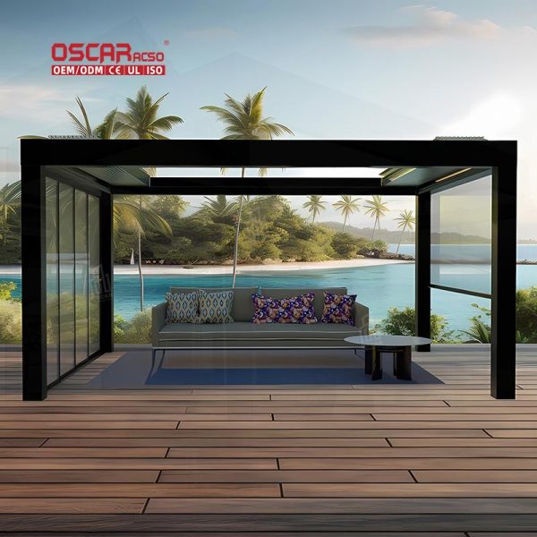 Motorized Aluminium Verandah Cover Patio Commercial Pergola Ideal Outdoor Events and Garden Parties Retractable Pergola