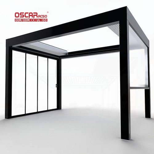Outdoor Adjustable Aluminum Louvered Roof Rainproof Use in Gardens Patios and Backyards Retractable Pergola