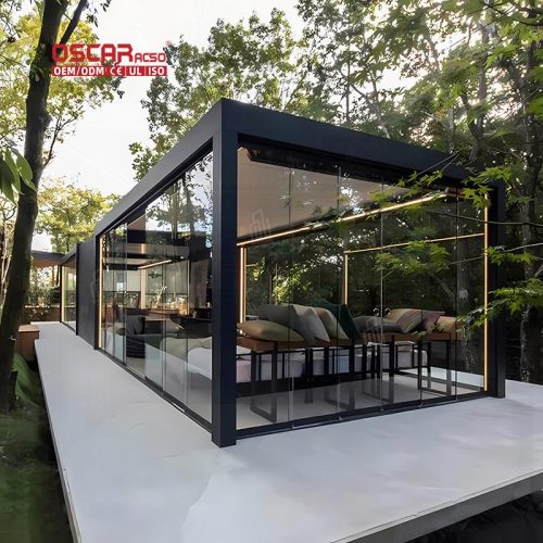 Modern Design 4X6 Aluminum Outdoor Pergola with Opening Roof Garden Patio Bbq Area Retractable Pergola