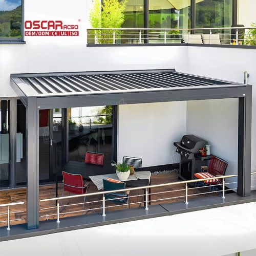 Outdoor Bioclimatic Waterproof 3X3 3X4 4X6 6X4 Louvered Structure Patio Garden Backyard Retractable Pergola