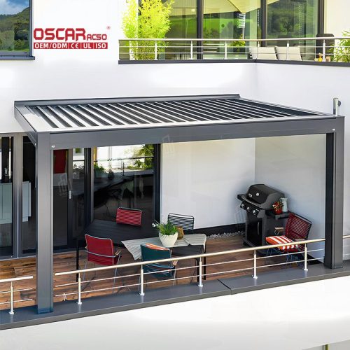 Control Outdoor Waterproof Aluminum Pergola with Zip Screen Blinds Eco  Friendly Garden Patio Backyard Retractable Pergola