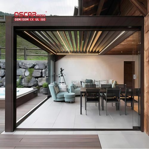 Portable Bioclimat Pergolas All - Weather Backyard and Patio Use Retractable Pergola