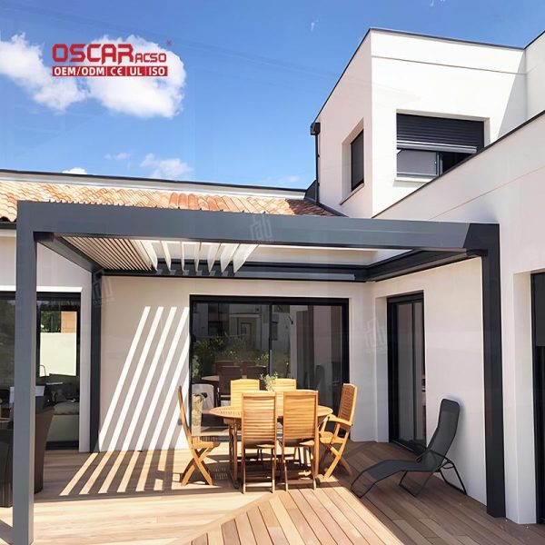 Outdoor Adjustable Waterproof Electric System Sun Shading in Garden Patio Backyard Shade Structure Shelter Retractable Pergola