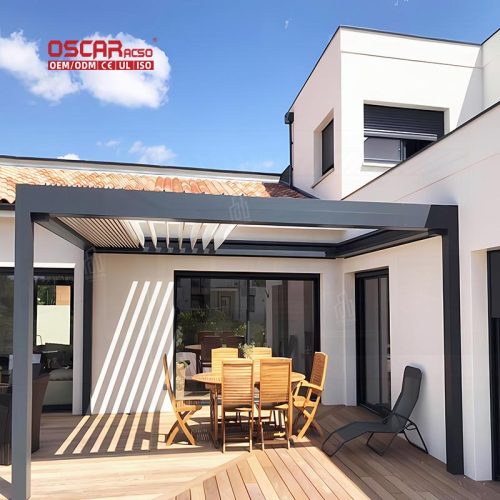 Modern Waterproof Custom Bioclimatic Louvered Roof Kits Garden Patio Backyard Roofing Materials Retractable Pergola