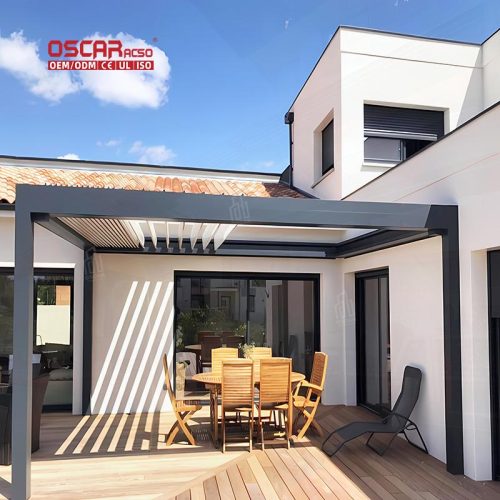 Weatherproof Portable Aluminium Gazebo Covers Garden Patio Backyard with Louver Roof and Metal Structure Retractable Pergola