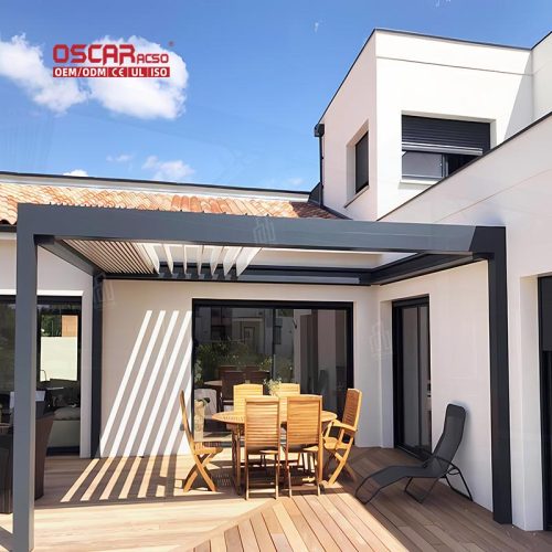 Louvre Roof Outdoor Gazebo Garden Patio Beach Eco  Friendly Pergola Ideal Outdoor Events and Relaxation Retractable Pergola