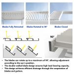 Outdoor Waterproof Sun Protection Louvered Canopy Designs Garden Patio Balcony Retractable Pergola