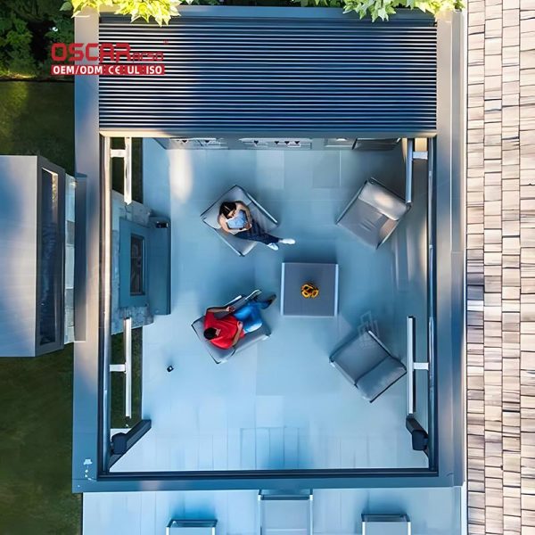 Louvered Roof Outdoor Patio Garden Pergola Kits with Adjustable Shading and Weather  Resistant Design Retractable Pergola
