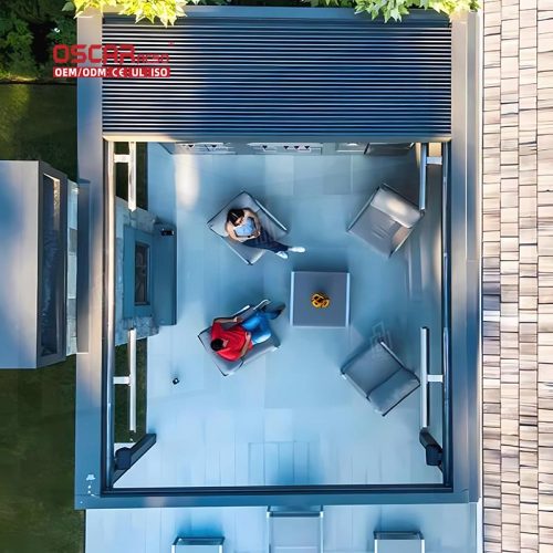 Modern Waterproof Electric Roof Louver Aluminum Pergola Gazebo Garden Patio Backyard Retractable Pergola