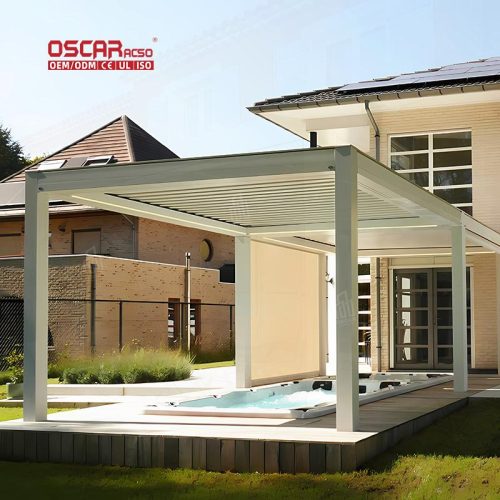 3X6 Motorised Rainproof Electric Aluminum Louvered Pergola Ideal Garden Patio Poolside Retractable Pergola