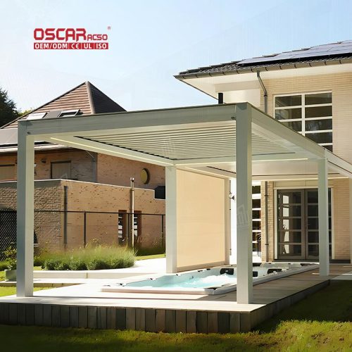 Waterproof Aluminum Villa Pergola Metal Frame Oem Customized Comfortable Stylish Outdoor Garden Patio Use Retractable Pergola