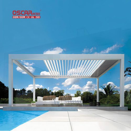 Motorized Louvered Roof Awning Systems Garden Patio Balcony Bioclimatic Pergola  Affordable Price Retractable Pergola