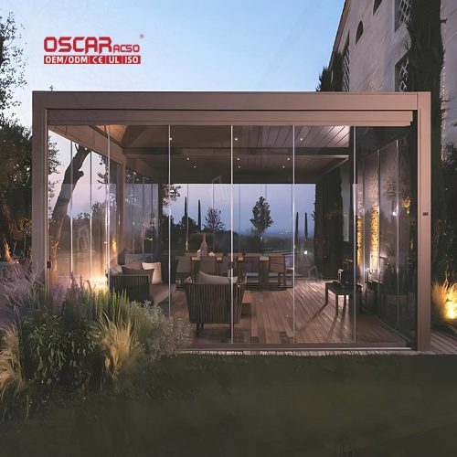 Automatic Outdoor Aluminium Louvred Roof Patio Pergola Arches Bioclimatic Use in Garden Backyard Courtyard Retractable Pergola
